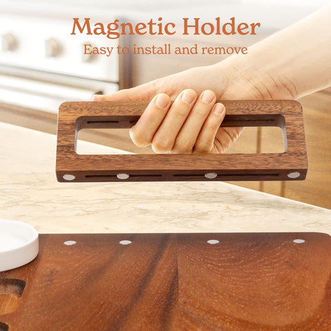 SMIRLY matching walnut fruit tray adds versatility to grazing