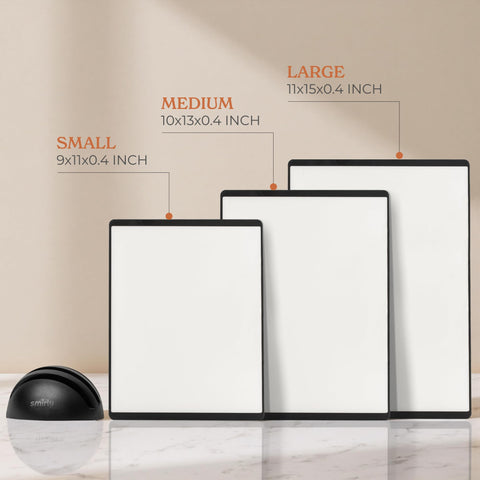 SMIRLY medium cutting board offers versatile surface for vegetables and proteins.