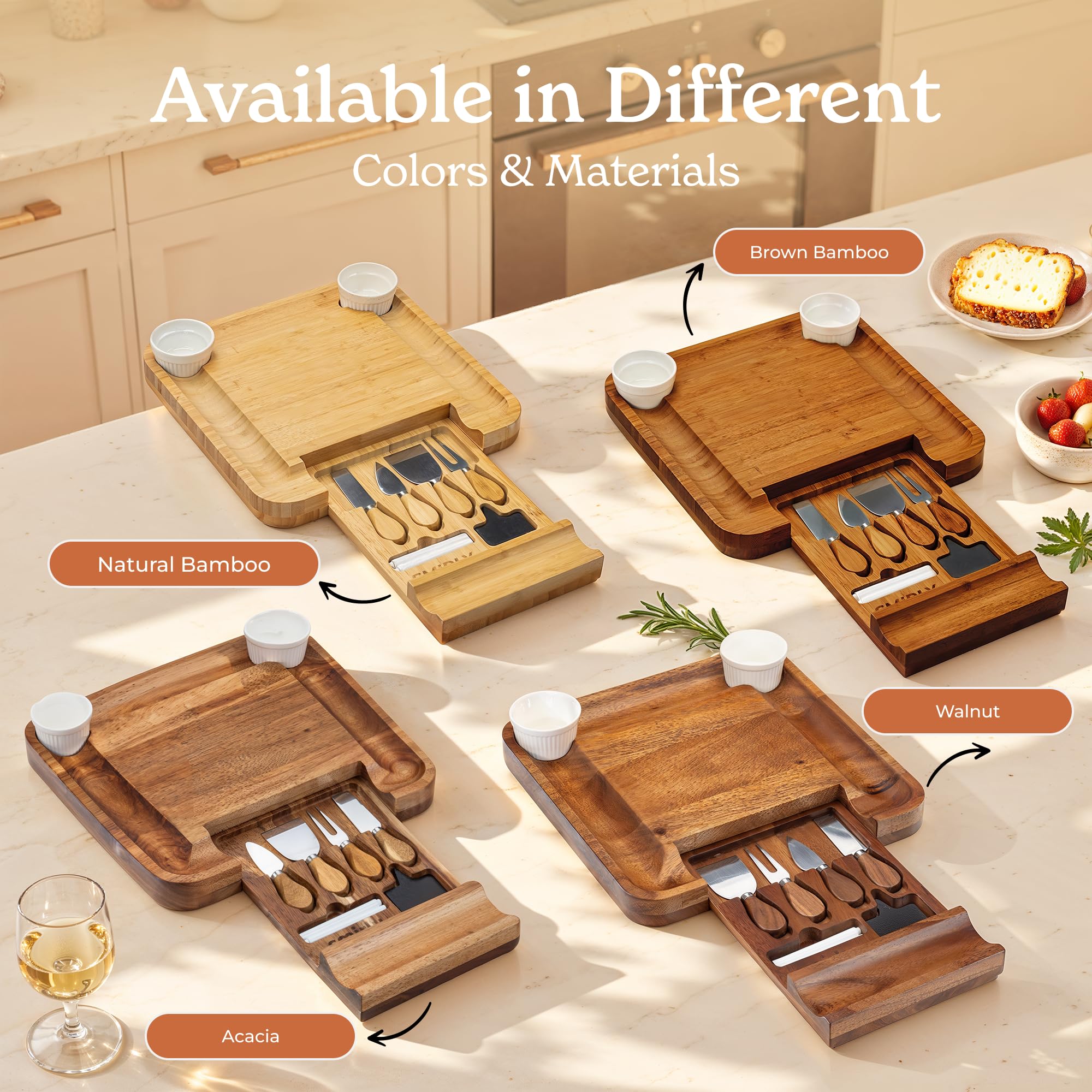 SMIRLY Serving-ready setup with fruits, cheeses, and meats for a polished table