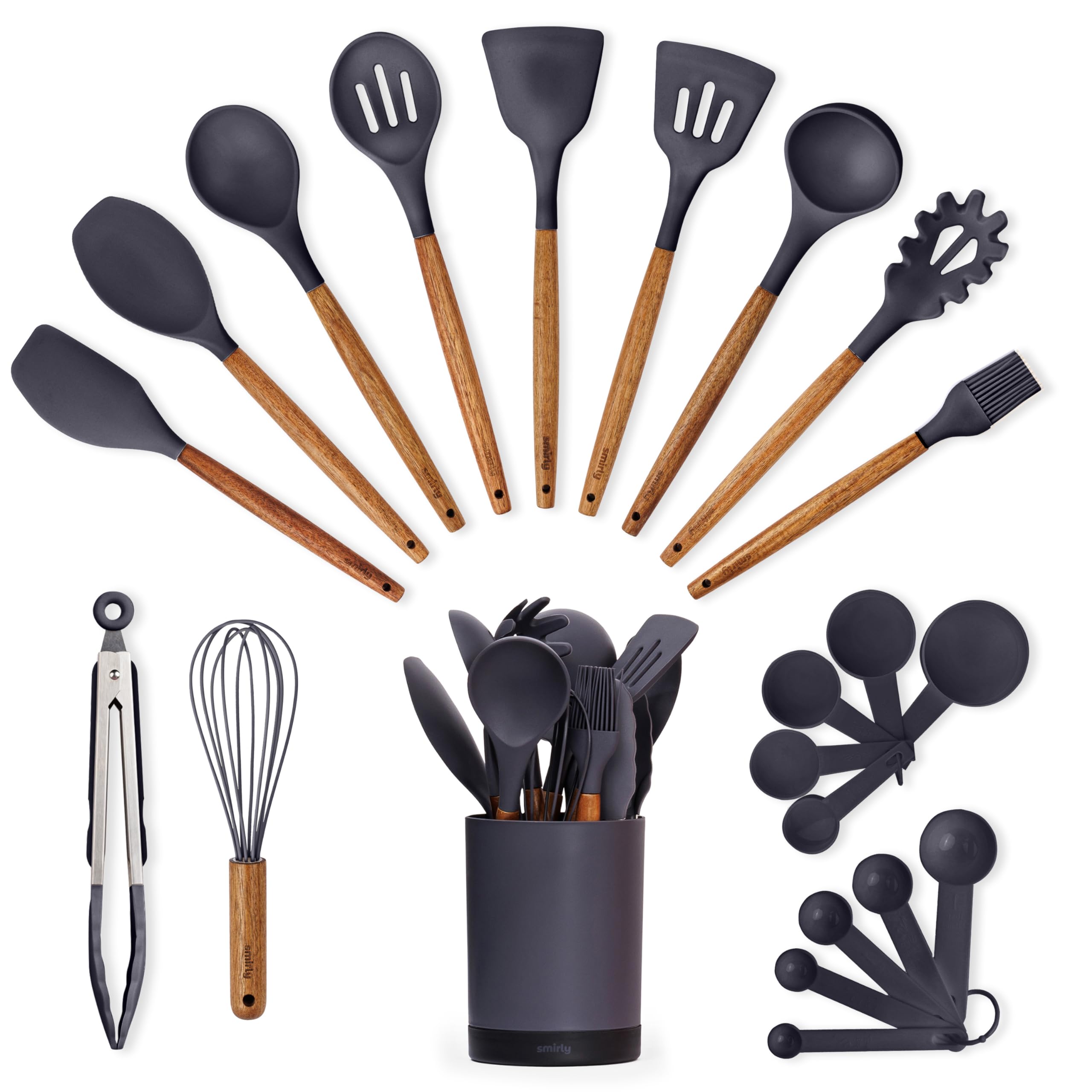 SMIRLY silicone utensils 22-piece set for nonstick cookware
