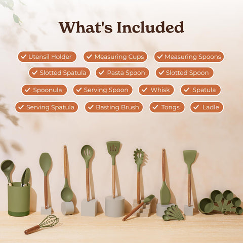 SMIRLY silicone utensils set spoons ideal for versatile cooking and scraping.