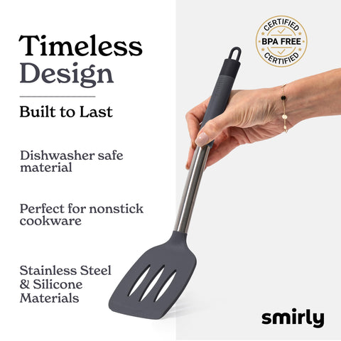 SMIRLY silicone whisk with stainless steel handle for smooth mixing