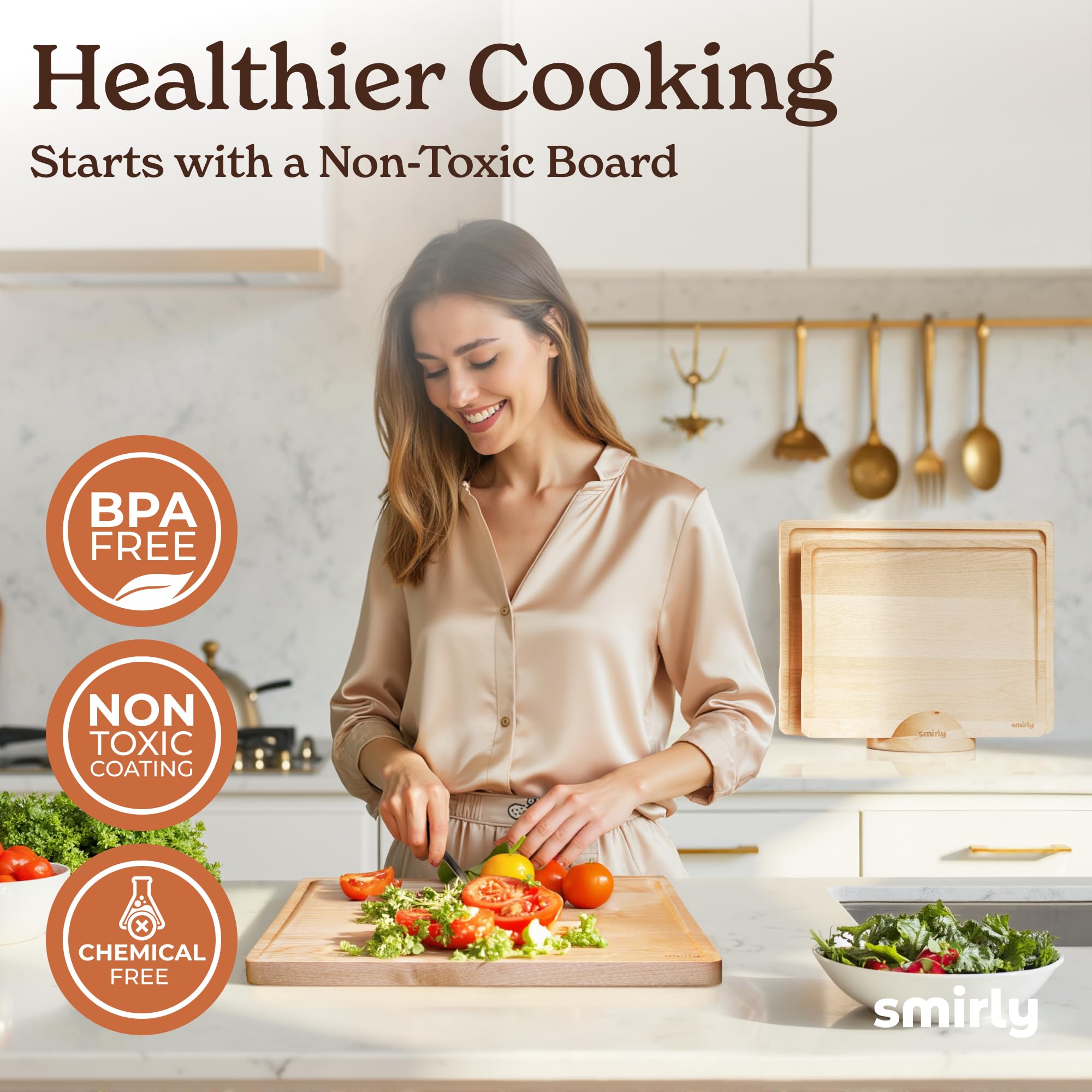 SMIRLY wood charcuterie tray for cheese and appetizers.