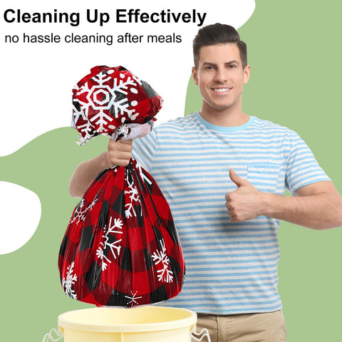 Smiry 54x78 red check disposable tablecloth compact fit for smaller tables.