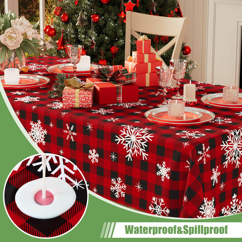 Smiry 60x84 red check disposable tablecloth protects surfaces during gatherings.