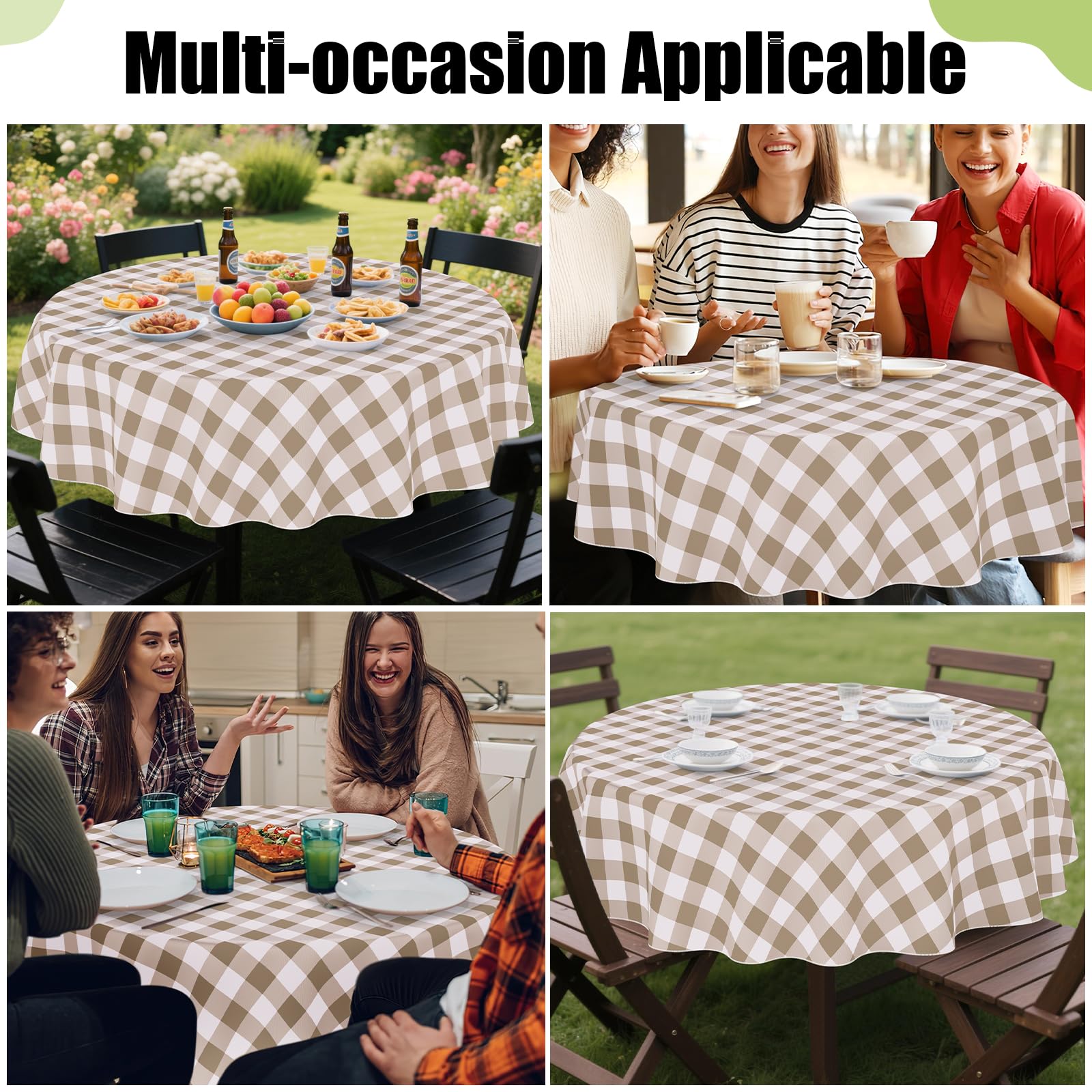 Smiry 60-inch round table cover fits most round tables.