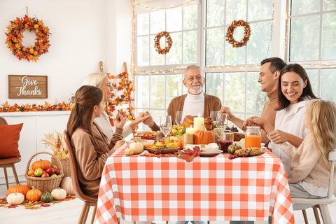 Smiry durable PEVA tablecloth maintains color and coverage for any occasion.