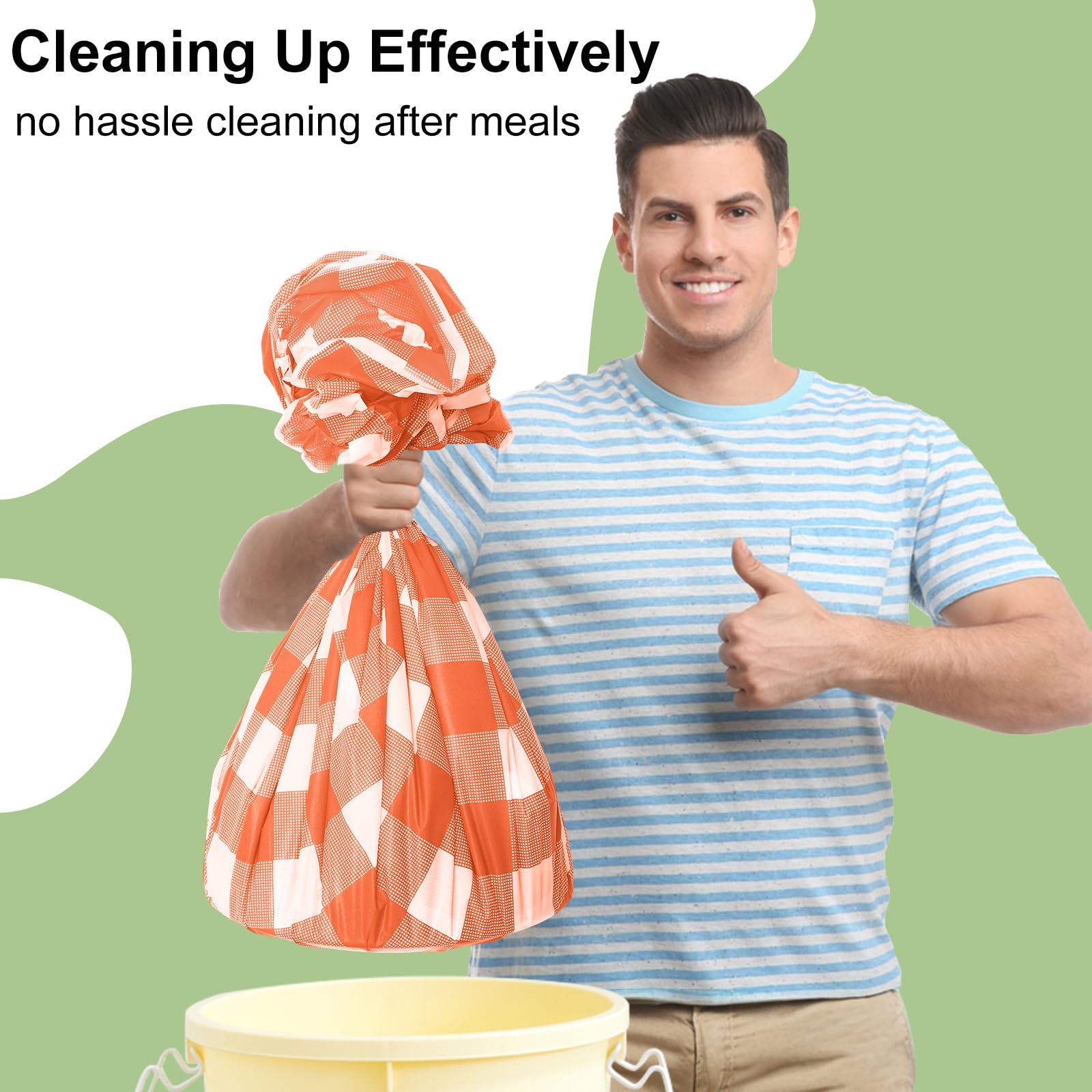 Smiry picnic tablecloth for outdoor use, portable and lightweight.