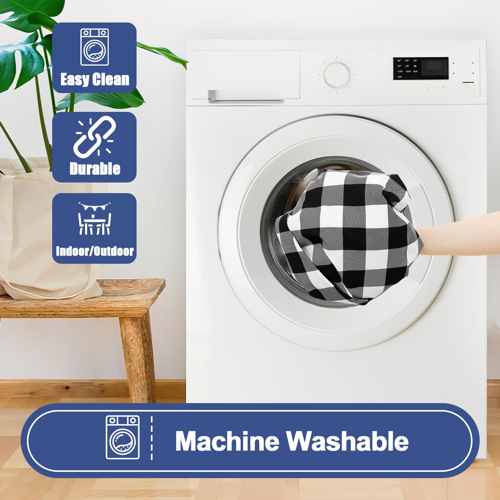 Smiry buffalo plaid design suits picnics, parties, and casual family dinners.