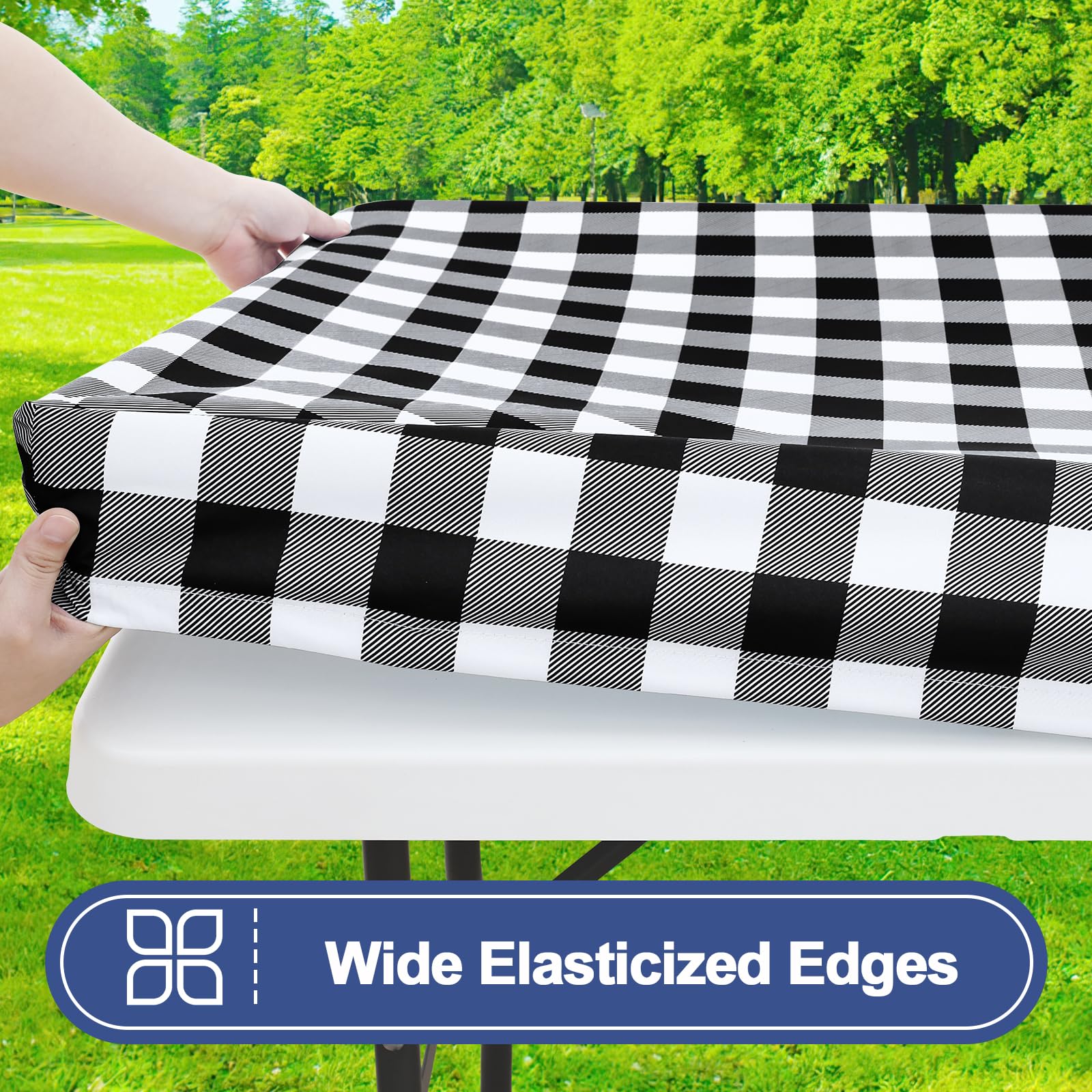 Smiry buffalo plaid tablecloth 2pack adds timeless style for indoor and outdoor dining occasions.