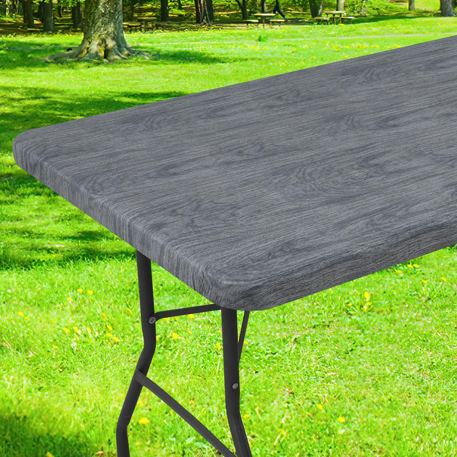 Smiry rectangle table cloth cover waterproof vinyl surface protects your table from spills.