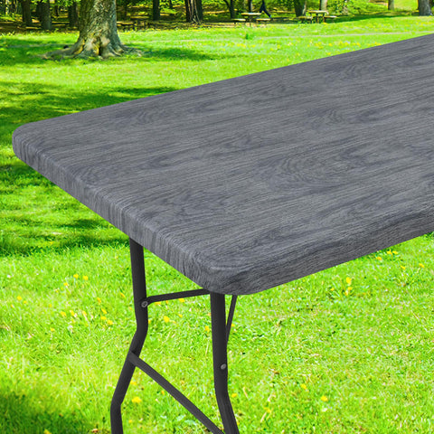 Smiry rectangle table cloth cover waterproof vinyl surface protects your table from spills.