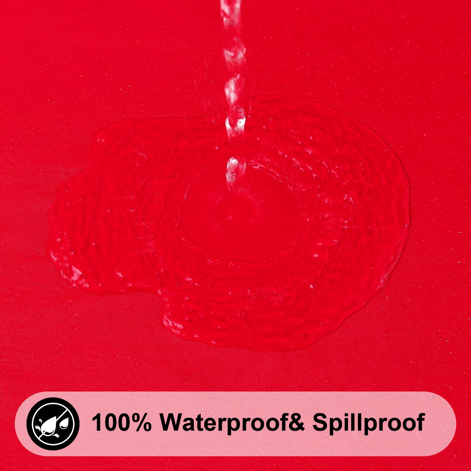 Smiry rectangle tablecloth with soft flannel backing protects surfaces.