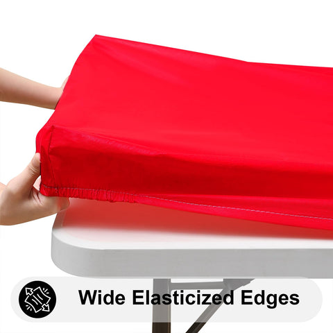 Smiry rectangle tablecloth waterproof and easy-care for quick cleanups.