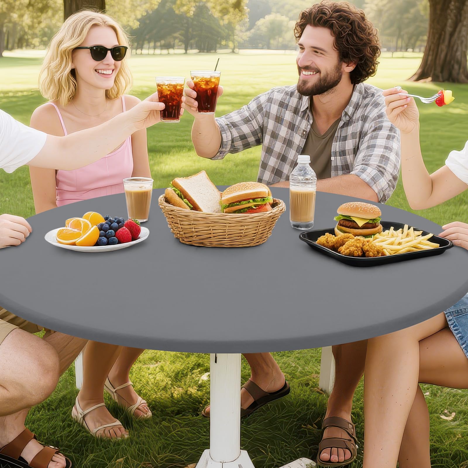 Ideal for indoor and outdoor events with a versatile grey finish.