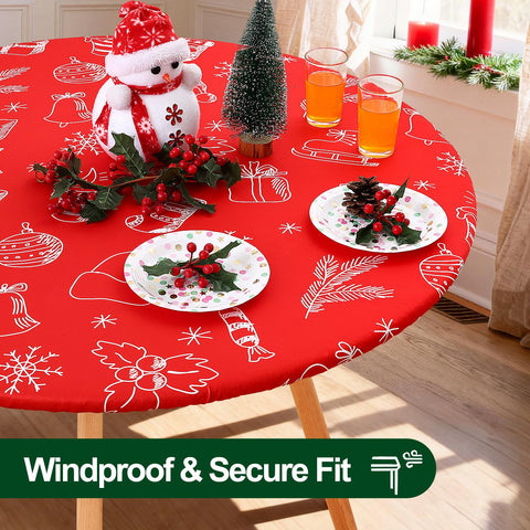 Smiry round spandex tablecloth is machine washable for quick maintenance.