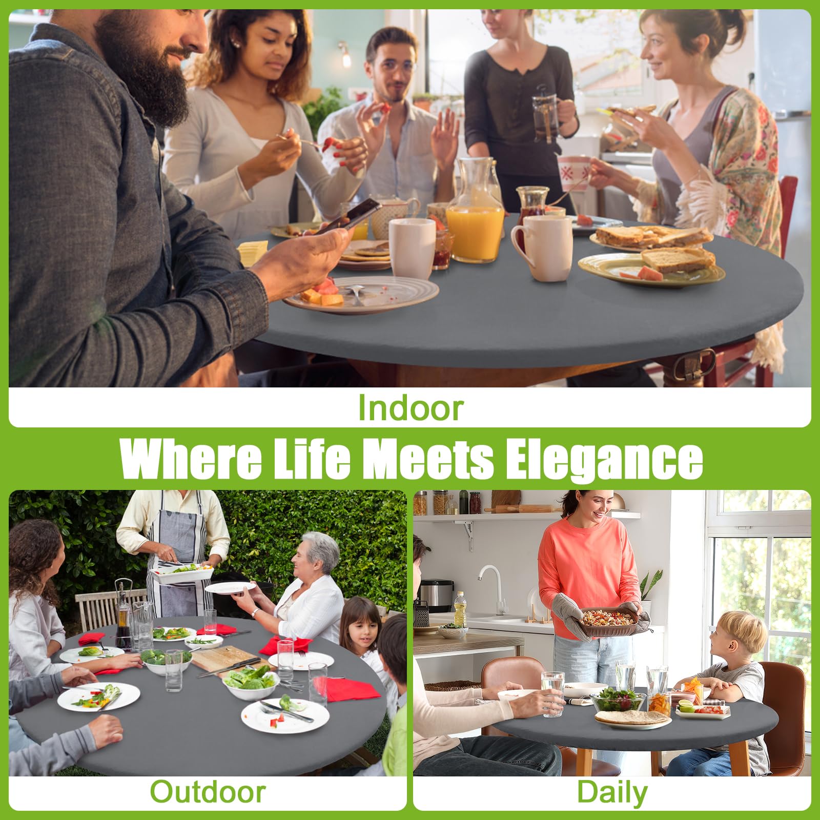 Durable and tear-resistant Smiry tablecloth withstands regular use.