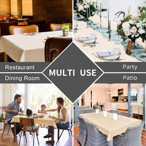 Smiry brown table cover enhances warm dining room ambiance.