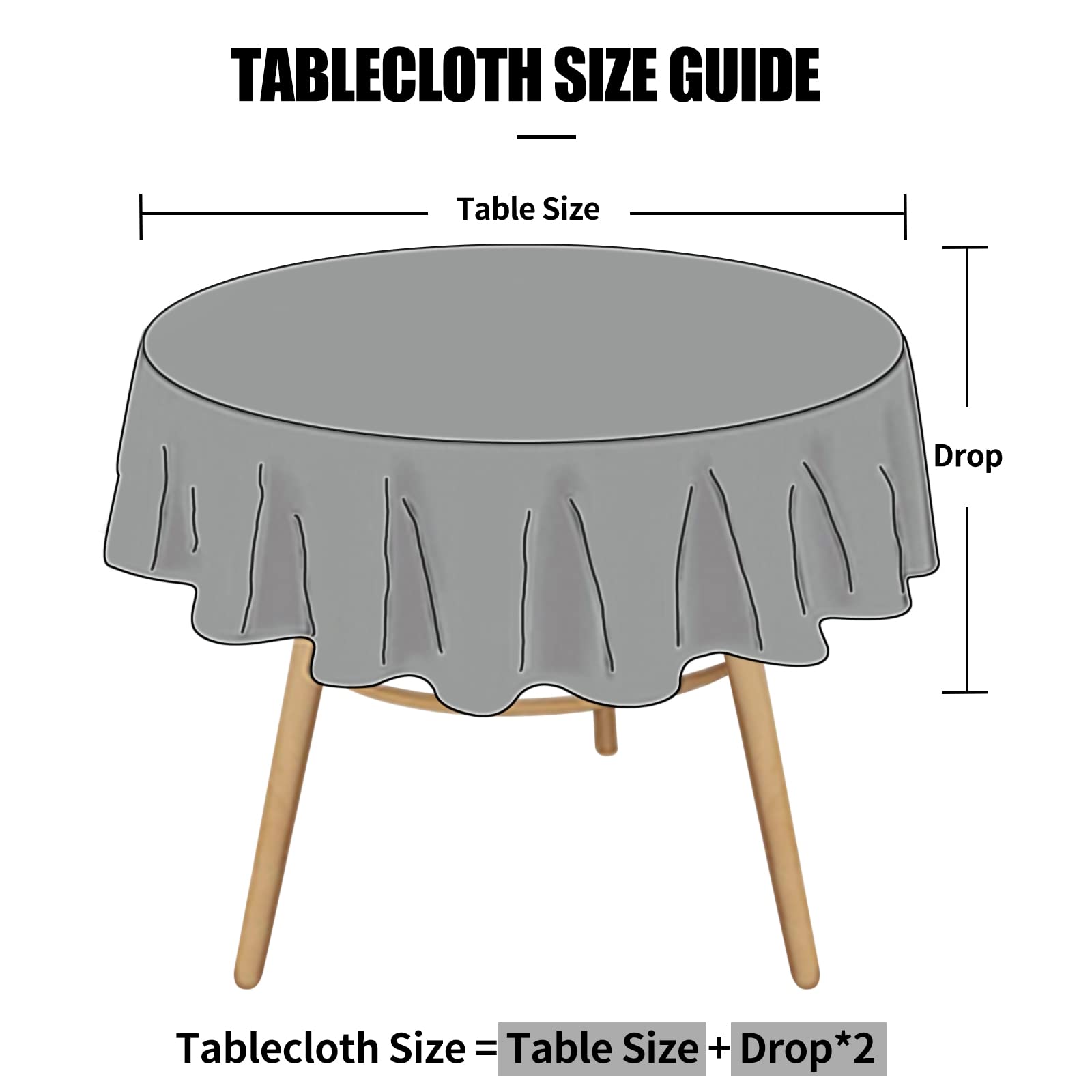 Smiry round table cloth withstands wear for indoor and outdoor dining.