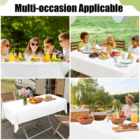 Smiry table cover supports rectangular, square, round, and oval shapes.