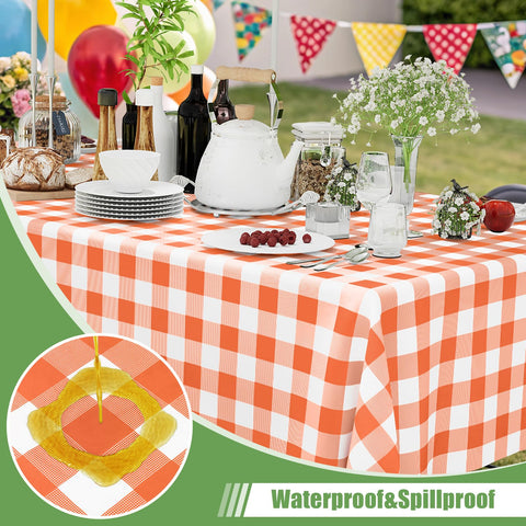 Smiry waterproof PEVA tablecloth 54x108, protects surfaces during spills at events.