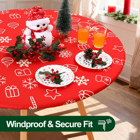 Smiry waterproof tablecloth beads liquids for easy cleanup on a table.