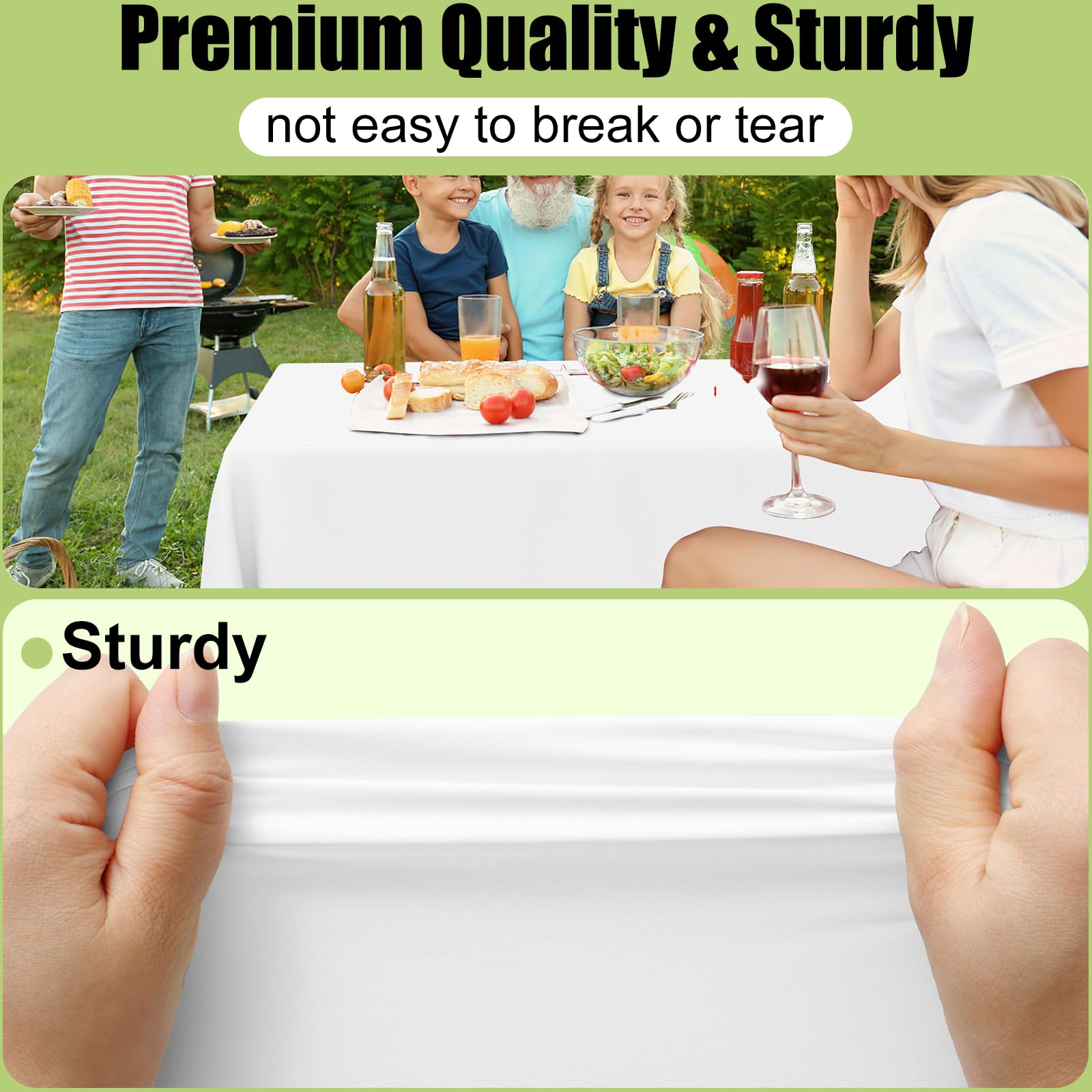 Smiry waterproof tablecloth surface protects a table from spills.
