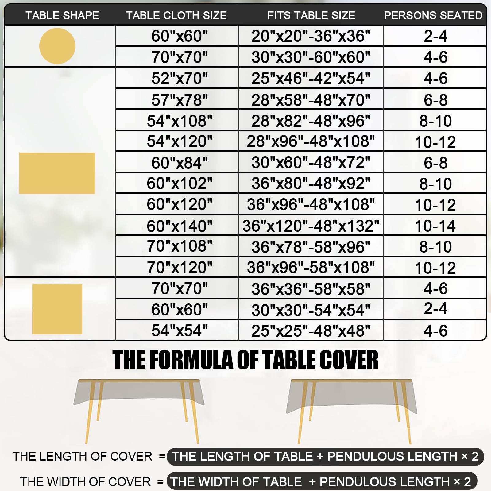 Smiry machine-washable tablecloth ready for fast refresh after use.
