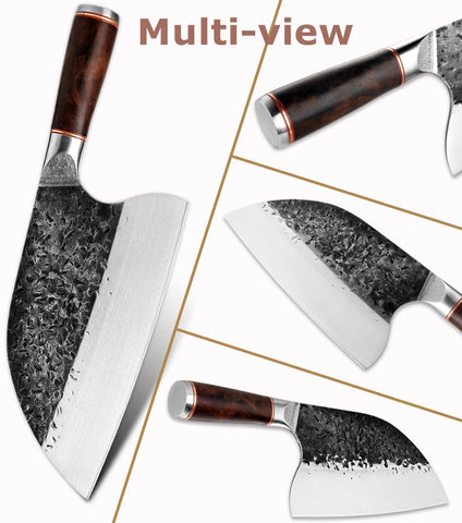 Smith Chu 7Cr15MOV steel blade delivers sharpness and rust resistance for everyday use.