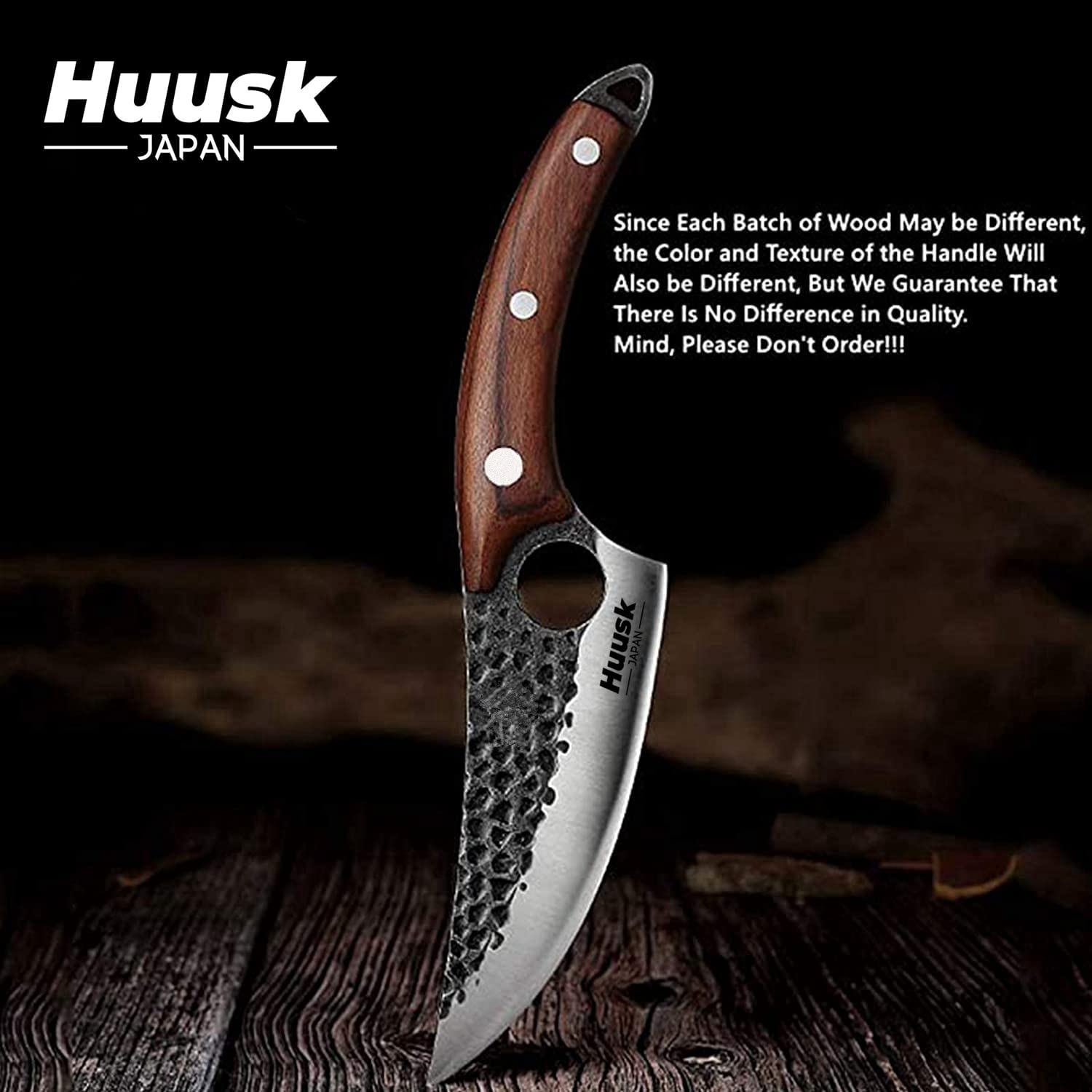 Smith Chu Viking Knife wooden handle design for a comfortable, secure grip.