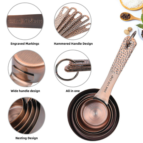 Smithcraft 1 cup (240ml) copper cup for dry and liquid.