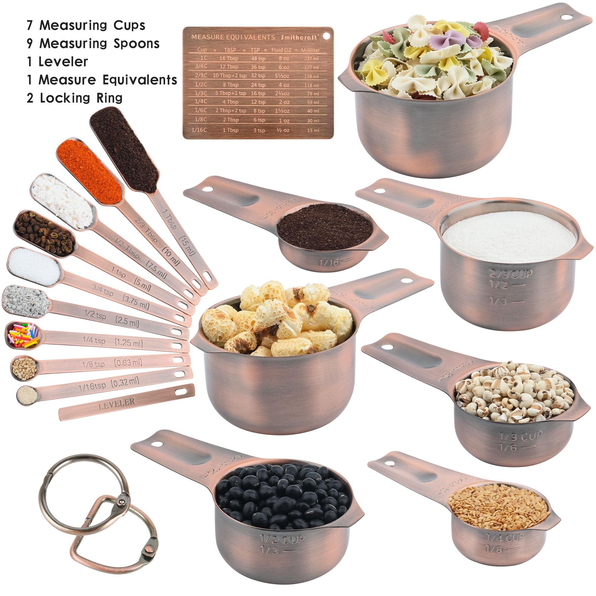 Smithcraft stainless steel measuring spoons offer durable, rust-resistant performance.