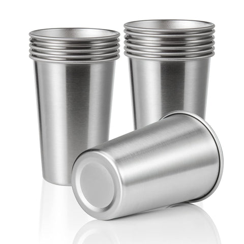 SMLIXE 12-pack 16oz stainless steel pint cups for everyday use