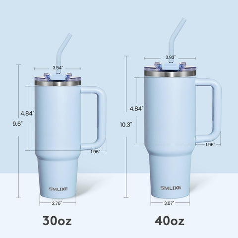 SMLIXE blue cupholder-friendly tumbler fits most car cupholders