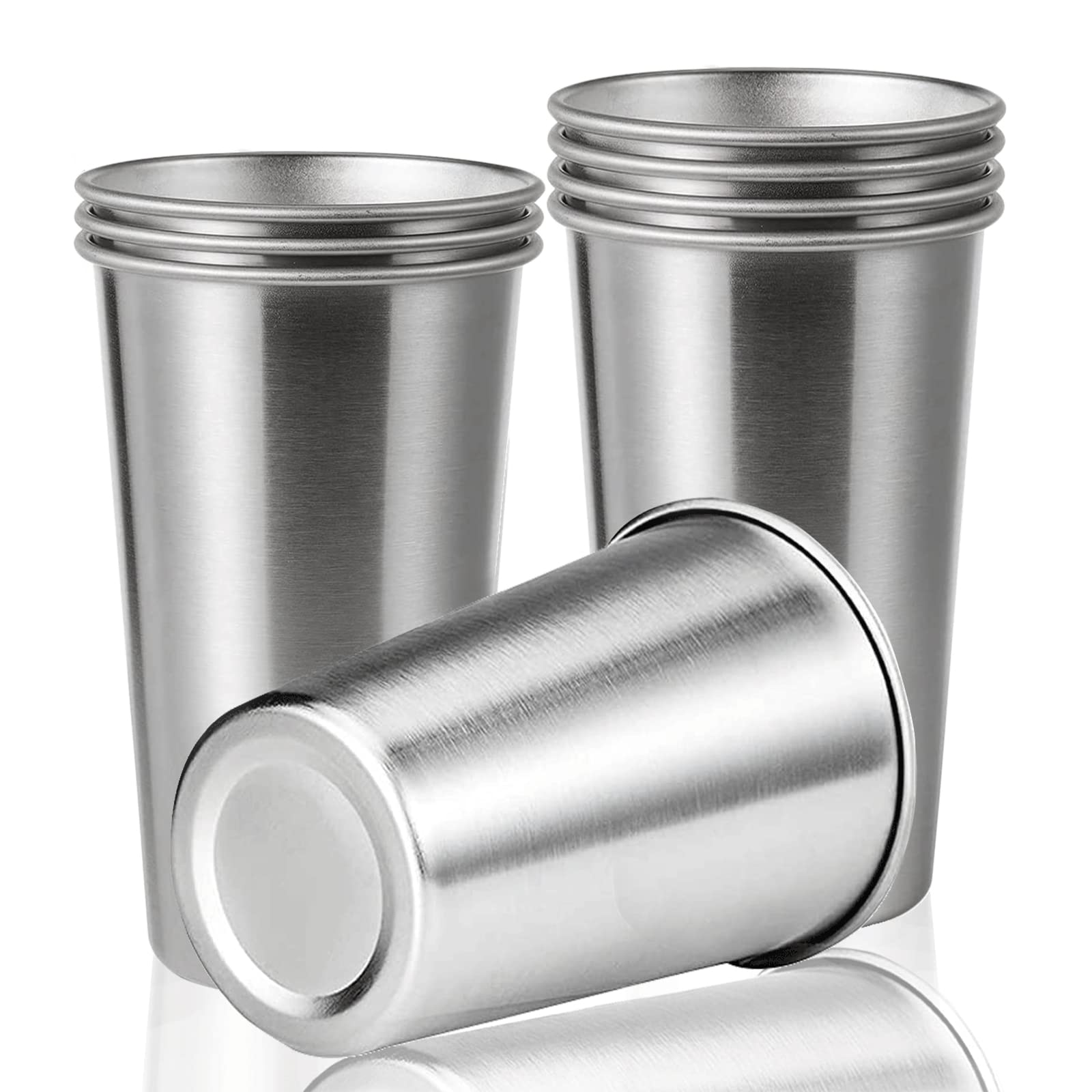 SMLIXE 8-pack 24oz pint cups, stacked for travel and storage.