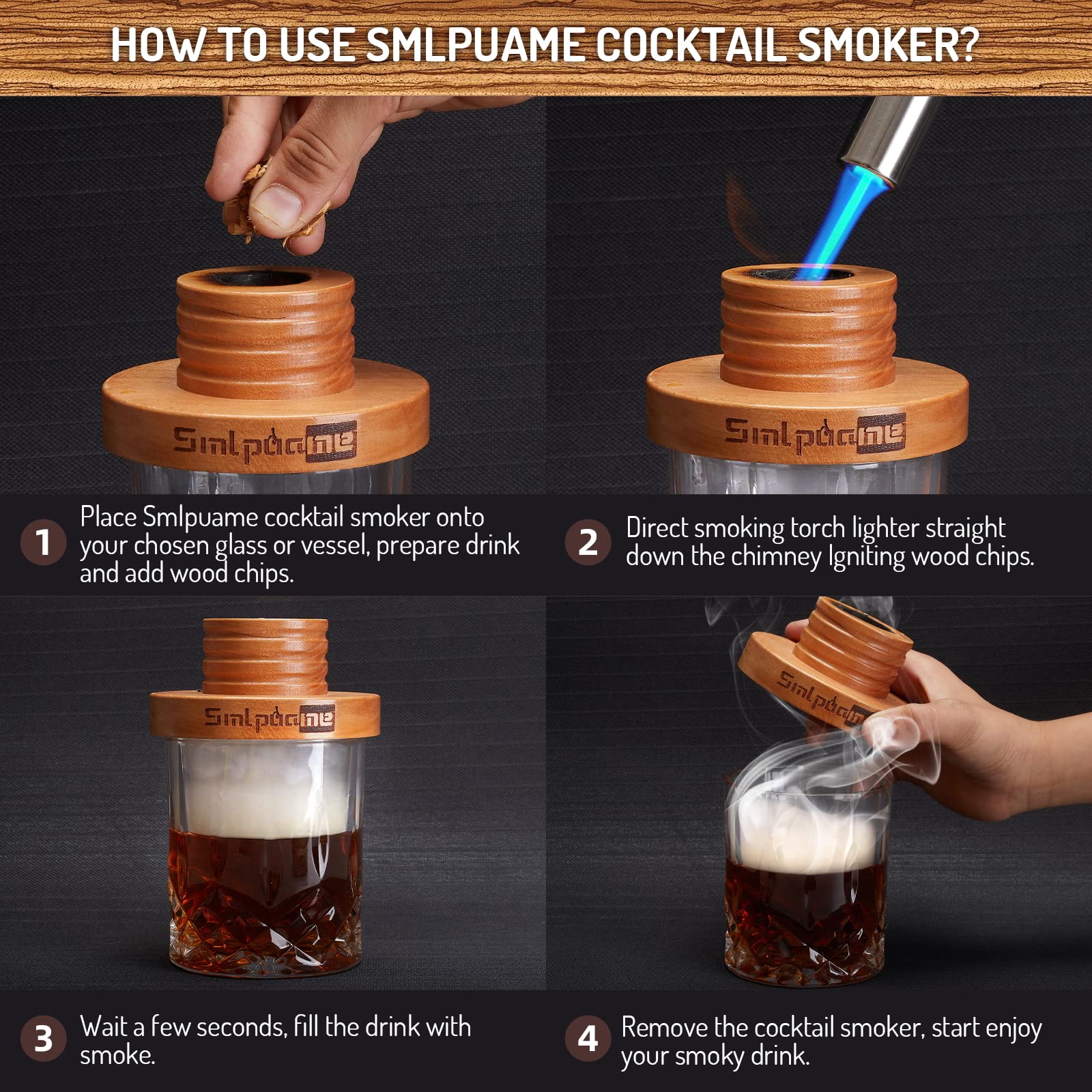 Smlpuame oak wood chips for robust smoke flavor across bourbon and cheeses