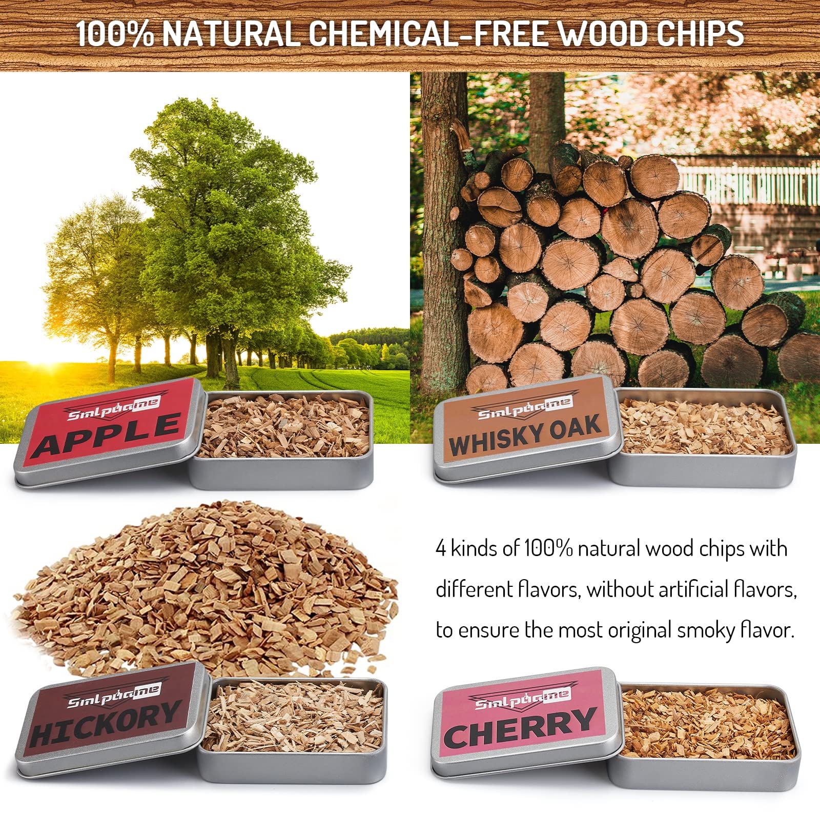 Smlpuame pecan wood chips deliver rich, nutty notes to cocktails and desserts