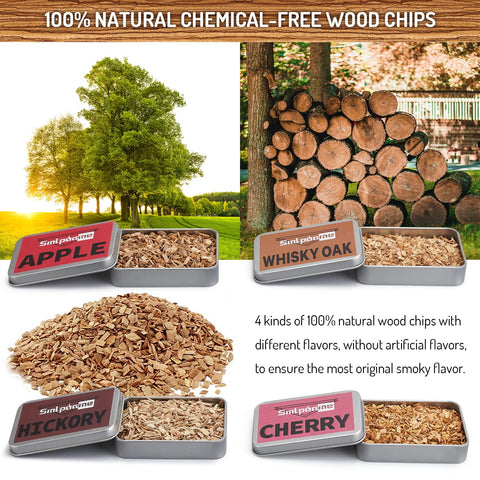 Smlpuame pecan wood chips add warm, nutty notes