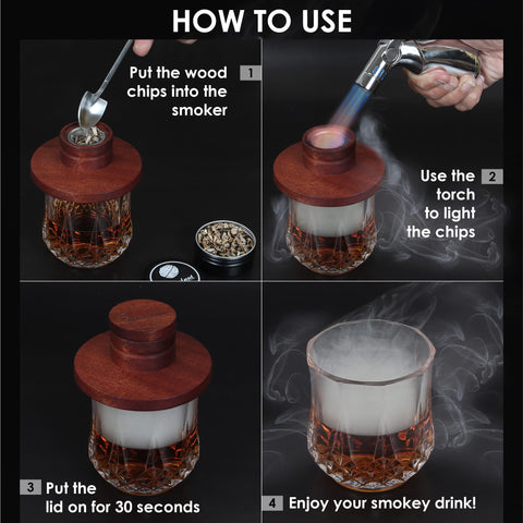 Smokeologist eight wood flavor chips highlighting flavor variety for drinks.
