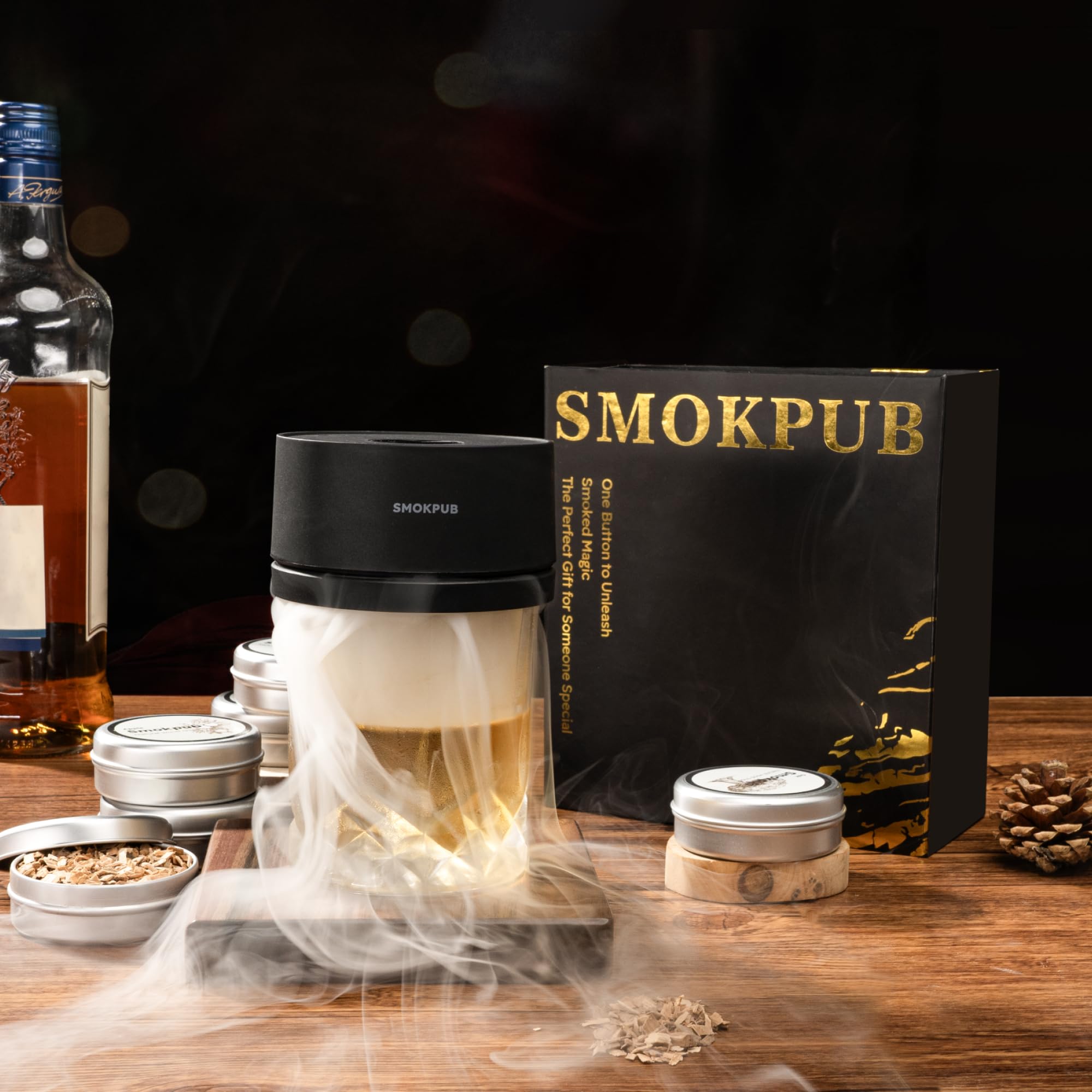 Smokpub six wood chips unlock rich smoky notes in seconds.
