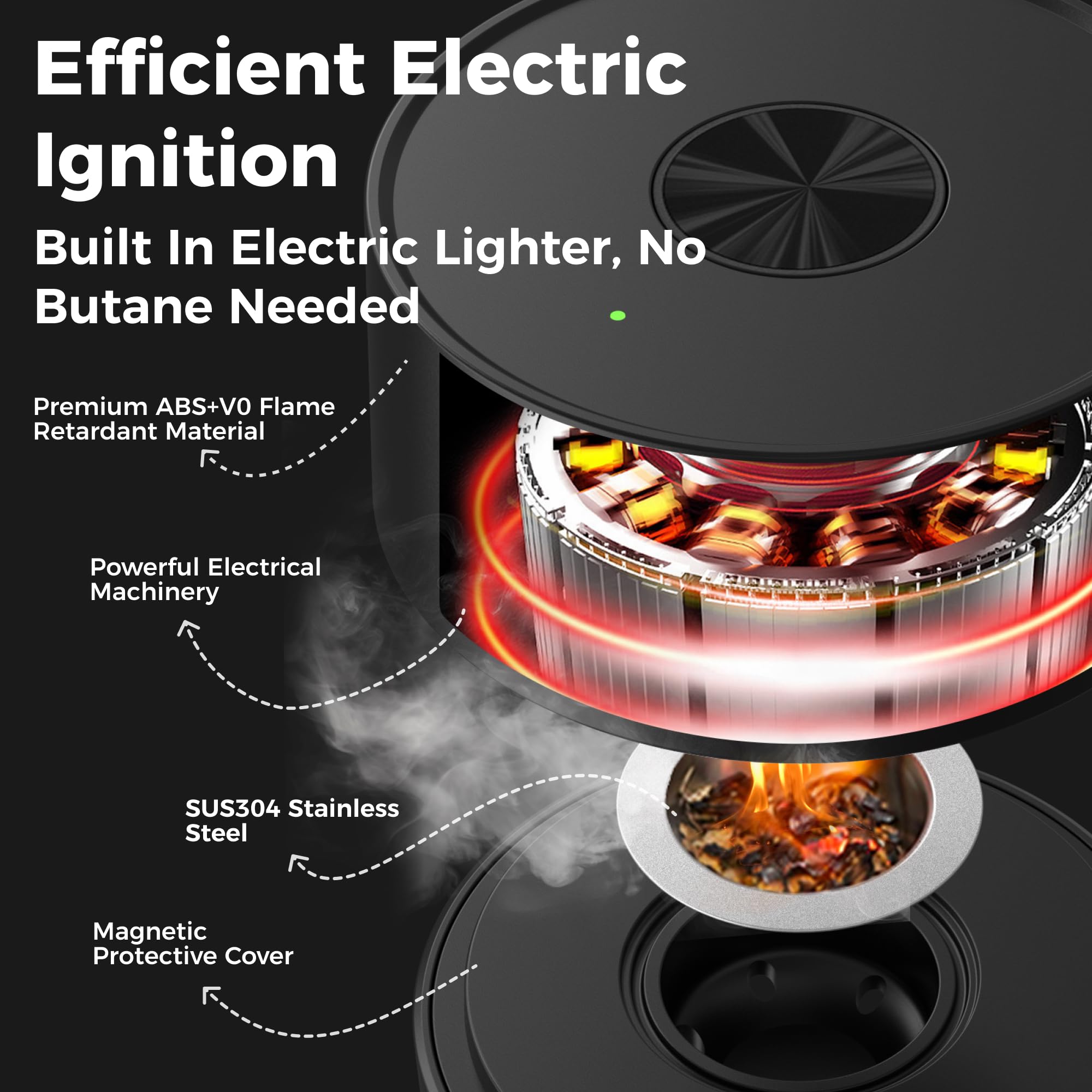 Smokpub cocktail smoker with USB charging port for convenient recharges.