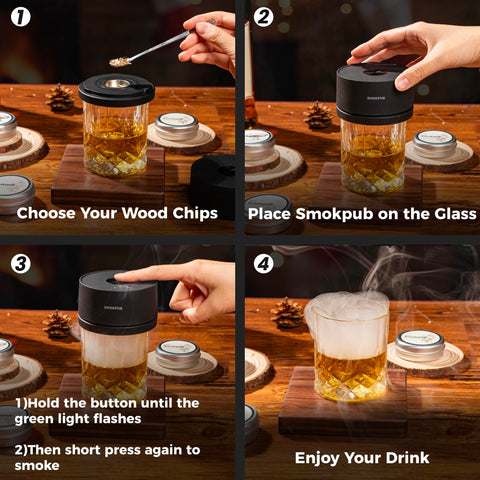 Smokpub compact design fits on countertops and bars for easy operation.