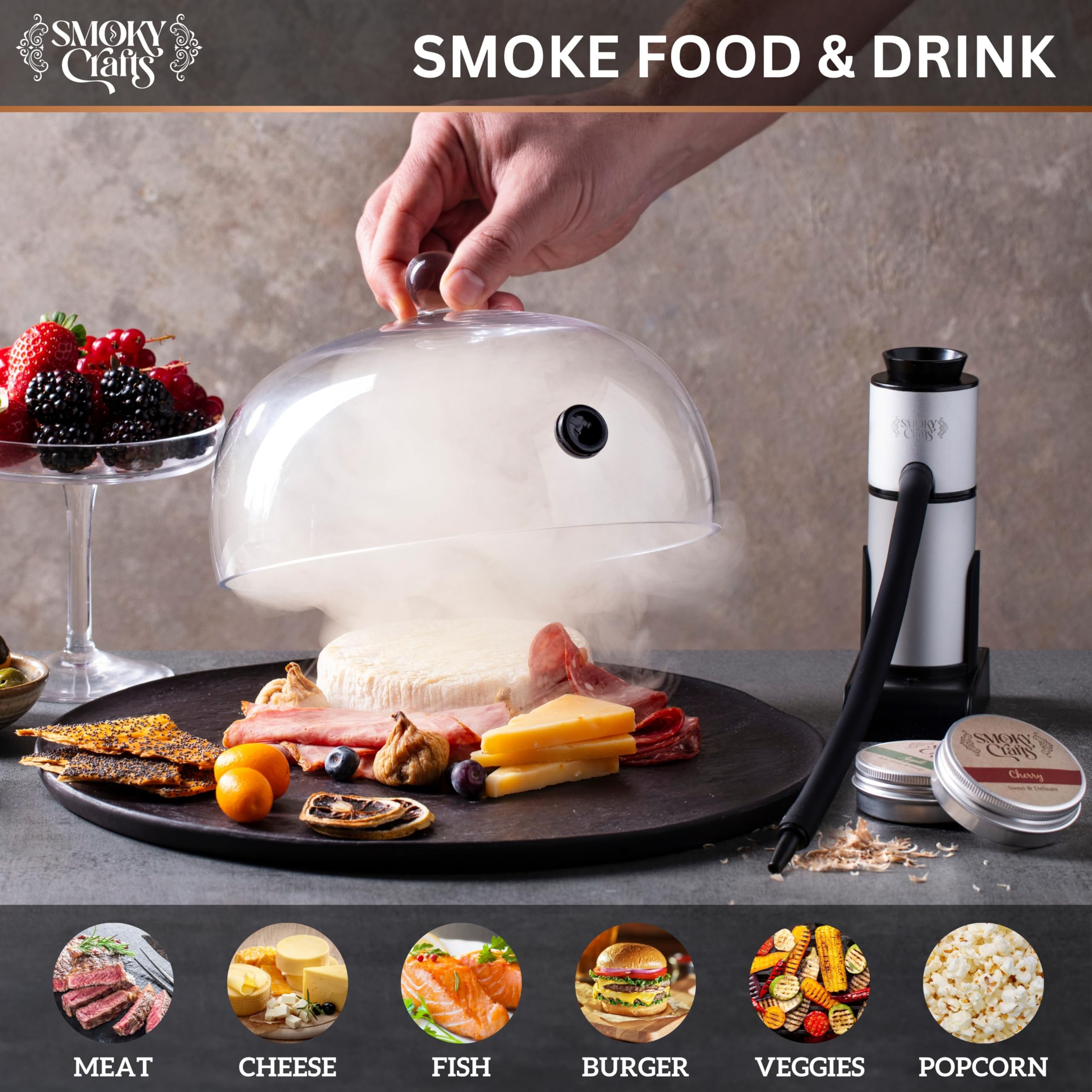 Smoky Crafts boquilla y manguera de tamaño XL brinda flexibilidad para recetas