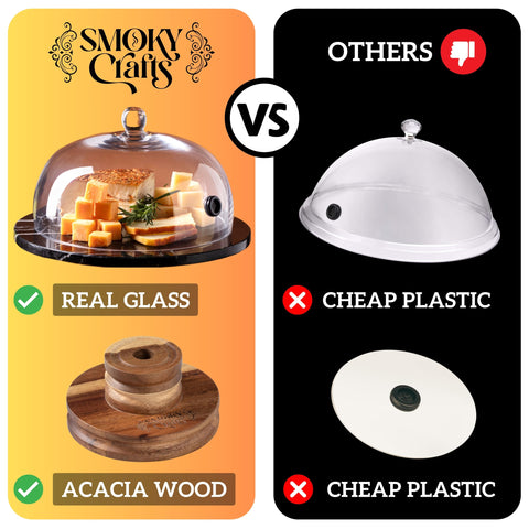 Smoky Crafts 8-inch cloche dome for dramatic food presentation