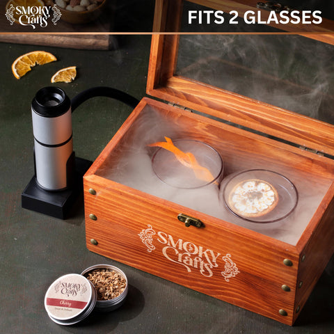 Smoky Crafts Smoking Gun in action over a cocktail for aroma-rich drinks