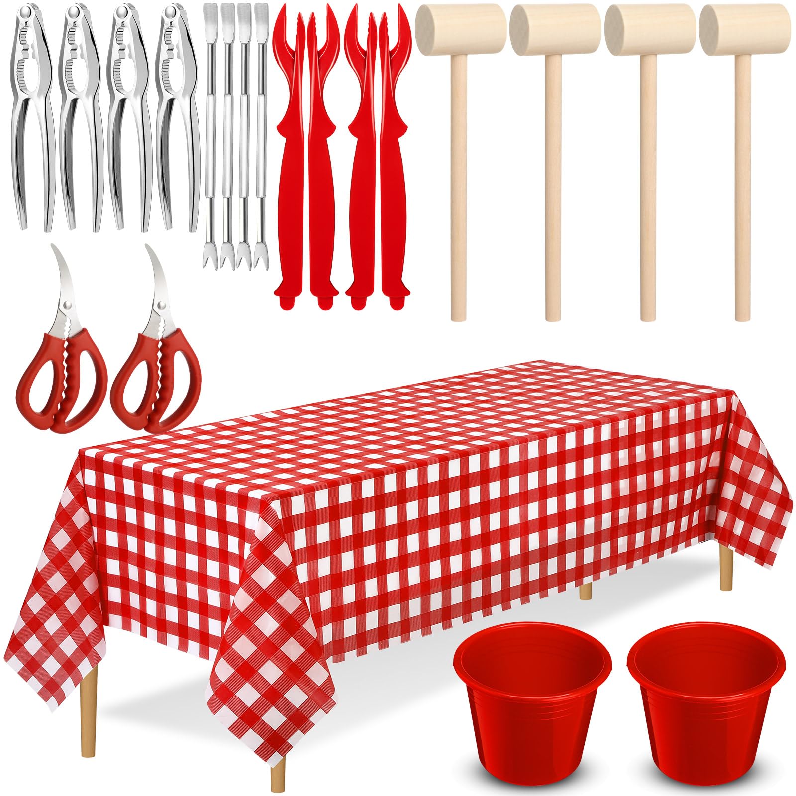 SmoothNovelty seafood tools set with crab crackers facilitates easy cracking during crab and lobster dinners