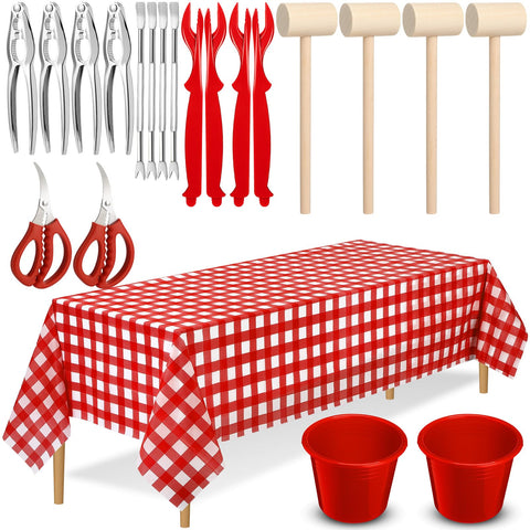 SmoothNovelty seafood tools set with crab crackers facilitates easy cracking during crab and lobster dinners