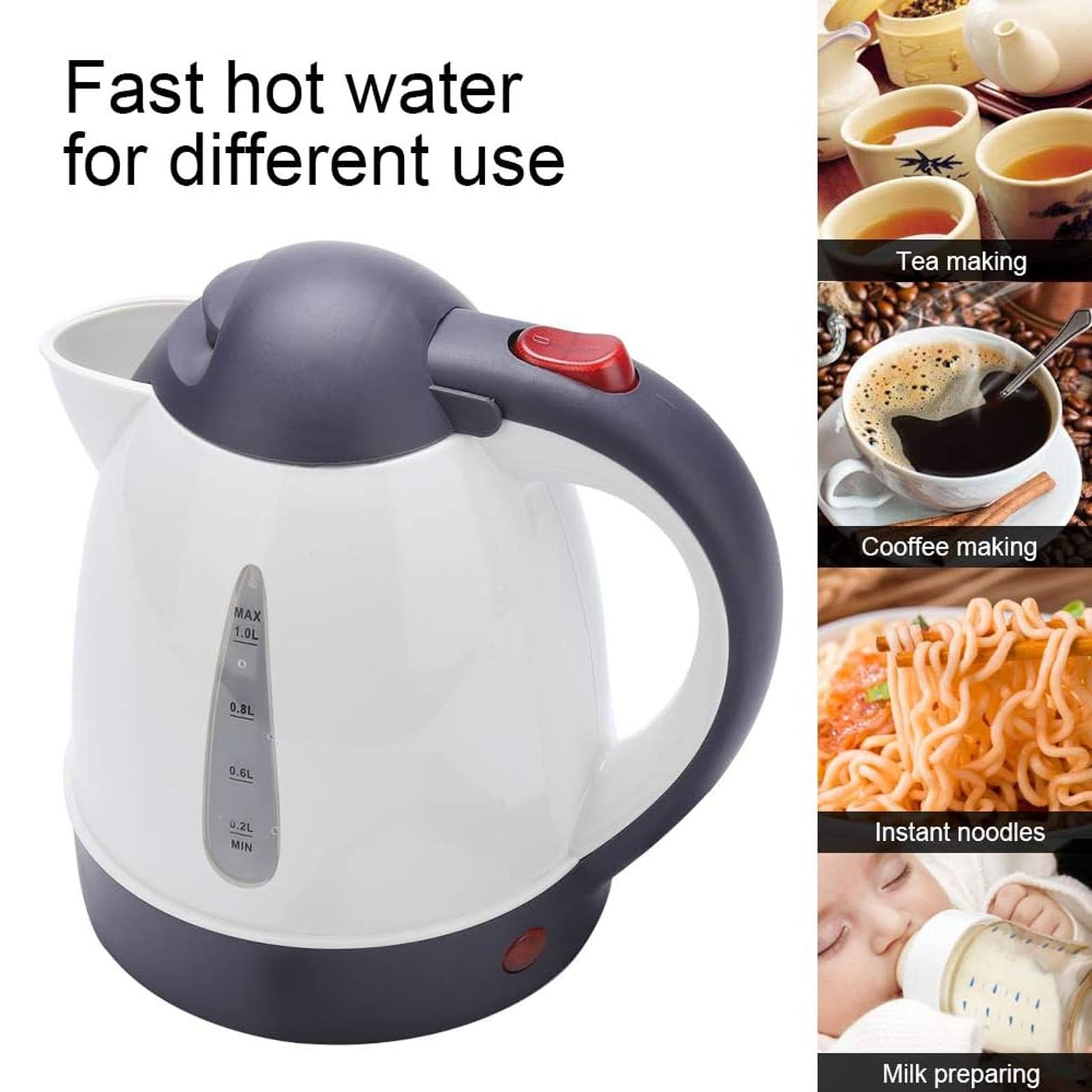 Smowfes car kettle in-car use illustrating compact portable design.