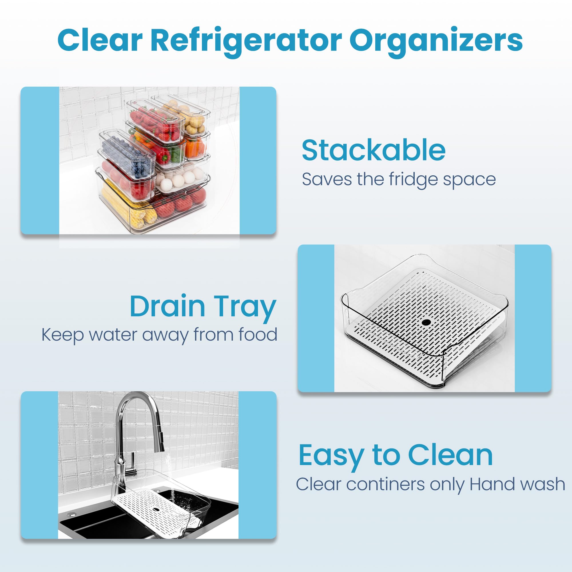 SMRCAD BPA-free PET fridge bin is durable and easy to clean.