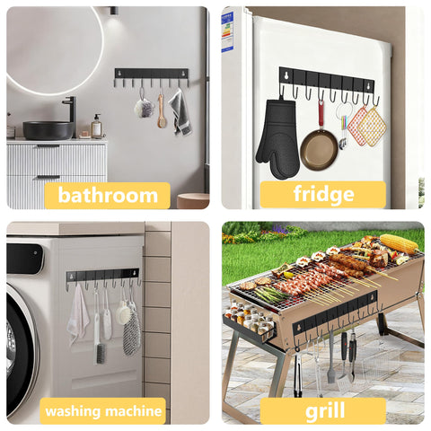 SMRCAD fridge-mount spice rack with hook saves countertop clutter